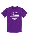 American Flag Heart Design - Stamp Style Childrens Dark T-Shirt by TooLoud-Childrens T-Shirt-TooLoud-Purple-X-Small-Davson Sales