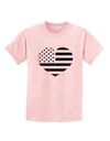 American Flag Heart Design - Stamp Style Childrens T-Shirt by TooLoud-Childrens T-Shirt-TooLoud-PalePink-X-Small-Davson Sales