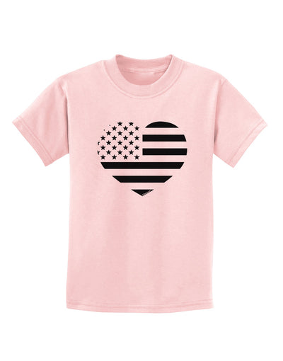 American Flag Heart Design - Stamp Style Childrens T-Shirt by TooLoud-Childrens T-Shirt-TooLoud-PalePink-X-Small-Davson Sales
