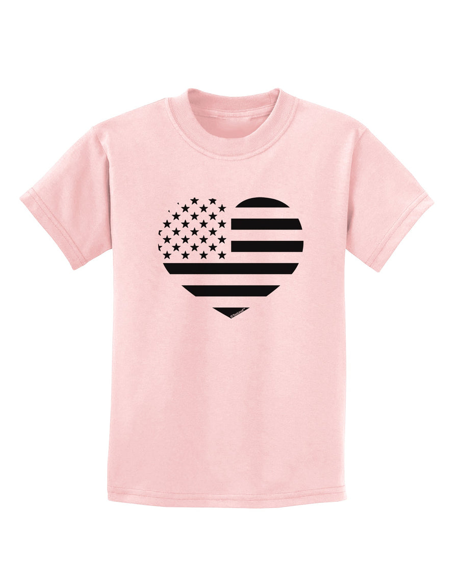American Flag Heart Design - Stamp Style Childrens T-Shirt by TooLoud-Childrens T-Shirt-TooLoud-White-X-Small-Davson Sales
