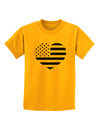 American Flag Heart Design - Stamp Style Childrens T-Shirt by TooLoud-Childrens T-Shirt-TooLoud-Gold-X-Small-Davson Sales