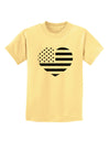 American Flag Heart Design - Stamp Style Childrens T-Shirt by TooLoud-Childrens T-Shirt-TooLoud-Daffodil-Yellow-X-Small-Davson Sales