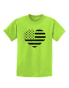 American Flag Heart Design - Stamp Style Childrens T-Shirt by TooLoud-Childrens T-Shirt-TooLoud-Lime-Green-X-Small-Davson Sales