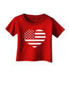 American Flag Heart Design - Stamp Style Infant T-Shirt Dark by TooLoud-Infant T-Shirt-TooLoud-Red-06-Months-Davson Sales