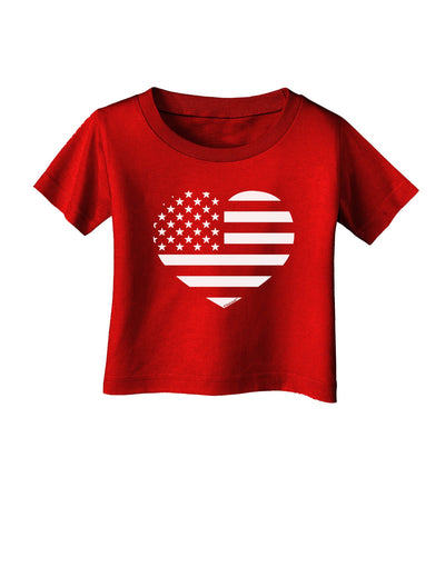 American Flag Heart Design - Stamp Style Infant T-Shirt Dark by TooLoud-Infant T-Shirt-TooLoud-Red-06-Months-Davson Sales