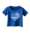 American Flag Heart Design - Stamp Style Infant T-Shirt Dark by TooLoud-Infant T-Shirt-TooLoud-Royal-Blue-06-Months-Davson Sales