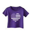 American Flag Heart Design - Stamp Style Infant T-Shirt Dark by TooLoud-Infant T-Shirt-TooLoud-Purple-06-Months-Davson Sales