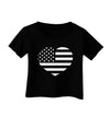 American Flag Heart Design - Stamp Style Infant T-Shirt Dark by TooLoud-Infant T-Shirt-TooLoud-Black-06-Months-Davson Sales