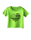 American Flag Heart Design - Stamp Style Infant T-Shirt by TooLoud-Infant T-Shirt-TooLoud-Lime-Green-06-Months-Davson Sales