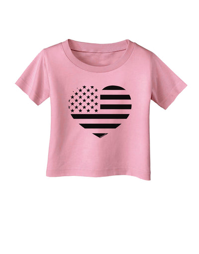 American Flag Heart Design - Stamp Style Infant T-Shirt by TooLoud-Infant T-Shirt-TooLoud-Candy-Pink-06-Months-Davson Sales