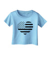 American Flag Heart Design - Stamp Style Infant T-Shirt by TooLoud-Infant T-Shirt-TooLoud-Aquatic-Blue-06-Months-Davson Sales