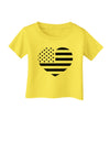 American Flag Heart Design - Stamp Style Infant T-Shirt by TooLoud-Infant T-Shirt-TooLoud-Yellow-06-Months-Davson Sales