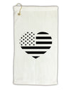 American Flag Heart Design - Stamp Style Micro Terry Gromet Golf Towel 16 x 25 inch by TooLoud-Golf Towel-TooLoud-White-Davson Sales