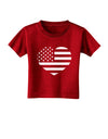 American Flag Heart Design - Stamp Style Toddler T-Shirt Dark by TooLoud-Toddler T-Shirt-TooLoud-Red-2T-Davson Sales