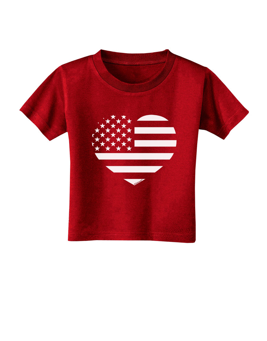 American Flag Heart Design - Stamp Style Toddler T-Shirt Dark by TooLoud-Toddler T-Shirt-TooLoud-Black-2T-Davson Sales