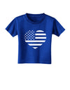 American Flag Heart Design - Stamp Style Toddler T-Shirt Dark by TooLoud-Toddler T-Shirt-TooLoud-Royal-Blue-2T-Davson Sales