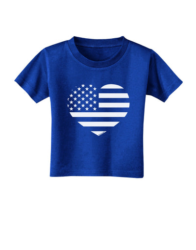 American Flag Heart Design - Stamp Style Toddler T-Shirt Dark by TooLoud-Toddler T-Shirt-TooLoud-Royal-Blue-2T-Davson Sales