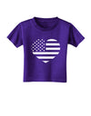 American Flag Heart Design - Stamp Style Toddler T-Shirt Dark by TooLoud-Toddler T-Shirt-TooLoud-Purple-2T-Davson Sales