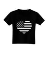 American Flag Heart Design - Stamp Style Toddler T-Shirt Dark by TooLoud-Toddler T-Shirt-TooLoud-Black-2T-Davson Sales