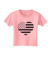 American Flag Heart Design - Stamp Style Toddler T-Shirt by TooLoud-Toddler T-Shirt-TooLoud-Candy-Pink-2T-Davson Sales