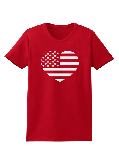 American Flag Heart Design - Stamp Style Womens Dark T-Shirt by TooLoud-Womens T-Shirt-TooLoud-Red-X-Small-Davson Sales