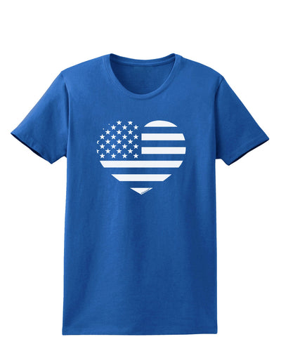 American Flag Heart Design - Stamp Style Womens Dark T-Shirt by TooLoud-Womens T-Shirt-TooLoud-Royal-Blue-X-Small-Davson Sales