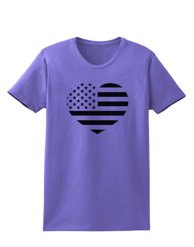 American Flag Heart Design - Stamp Style Womens T-Shirt by TooLoud-Womens T-Shirt-TooLoud-Violet-X-Small-Davson Sales