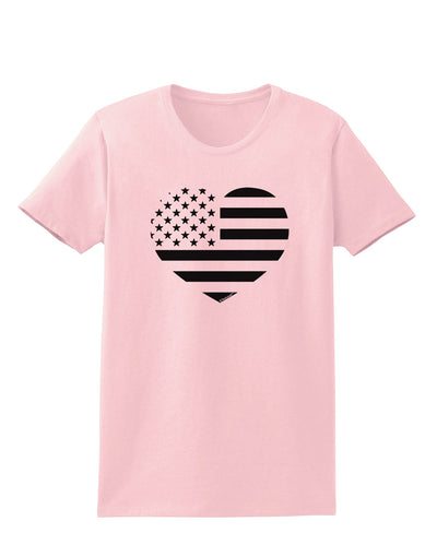 American Flag Heart Design - Stamp Style Womens T-Shirt by TooLoud-Womens T-Shirt-TooLoud-PalePink-X-Small-Davson Sales