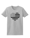 American Flag Heart Design - Stamp Style Womens T-Shirt by TooLoud-Womens T-Shirt-TooLoud-AshGray-X-Small-Davson Sales