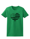 American Flag Heart Design - Stamp Style Womens T-Shirt by TooLoud-Womens T-Shirt-TooLoud-Kelly-Green-X-Small-Davson Sales