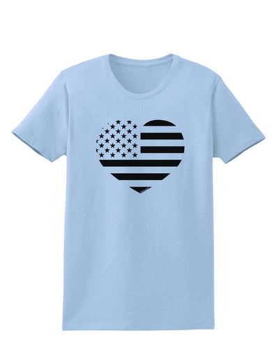 American Flag Heart Design - Stamp Style Womens T-Shirt by TooLoud-Womens T-Shirt-TooLoud-Light-Blue-X-Small-Davson Sales