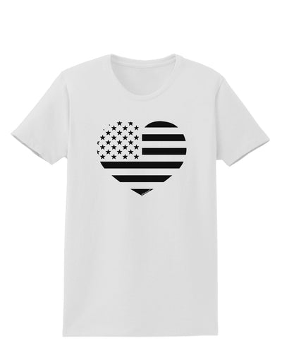 American Flag Heart Design - Stamp Style Womens T-Shirt by TooLoud-Womens T-Shirt-TooLoud-White-X-Small-Davson Sales