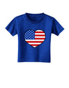 American Flag Heart Design Toddler T-Shirt Dark by TooLoud-Toddler T-Shirt-TooLoud-Royal-Blue-2T-Davson Sales