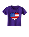 American Flag Heart Design Toddler T-Shirt Dark by TooLoud-Toddler T-Shirt-TooLoud-Purple-2T-Davson Sales