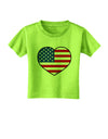 American Flag Heart Design Toddler T-Shirt by TooLoud-Toddler T-Shirt-TooLoud-Lime-Green-2T-Davson Sales