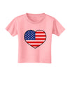 American Flag Heart Design Toddler T-Shirt by TooLoud-Toddler T-Shirt-TooLoud-Candy-Pink-2T-Davson Sales