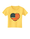 American Flag Heart Design Toddler T-Shirt by TooLoud-Toddler T-Shirt-TooLoud-Yellow-2T-Davson Sales