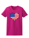 American Flag Heart Design Womens Dark T-Shirt by TooLoud-Womens T-Shirt-TooLoud-Hot-Pink-Small-Davson Sales