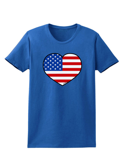 American Flag Heart Design Womens Dark T-Shirt by TooLoud-Womens T-Shirt-TooLoud-Royal-Blue-X-Small-Davson Sales