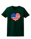 American Flag Heart Design Womens Dark T-Shirt by TooLoud-Womens T-Shirt-TooLoud-Forest-Green-Small-Davson Sales