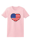 American Flag Heart Design Womens T-Shirt by TooLoud-Womens T-Shirt-TooLoud-PalePink-X-Small-Davson Sales