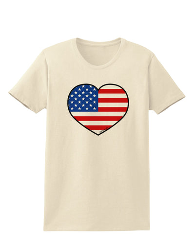 American Flag Heart Design Womens T-Shirt by TooLoud-Womens T-Shirt-TooLoud-Natural-X-Small-Davson Sales