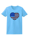 American Flag Heart Design Womens T-Shirt by TooLoud-Womens T-Shirt-TooLoud-Aquatic-Blue-X-Small-Davson Sales