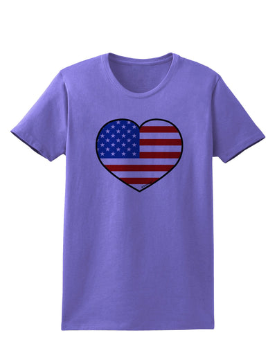 American Flag Heart Design Womens T-Shirt by TooLoud-Womens T-Shirt-TooLoud-Violet-X-Small-Davson Sales