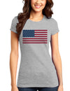 American Flag Juniors T-Shirt-Womens Juniors T-Shirt-TooLoud-Heather-Gray-Small-Davson Sales