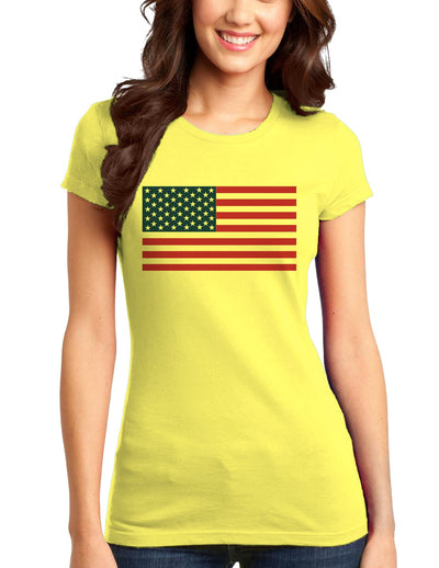 American Flag Juniors T-Shirt-Womens Juniors T-Shirt-TooLoud-Yellow-Small-Davson Sales