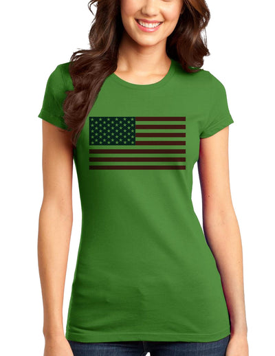 American Flag Juniors T-Shirt-Womens Juniors T-Shirt-TooLoud-Kiwi-Green-Small-Davson Sales