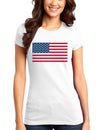 American Flag Juniors T-Shirt-Womens Juniors T-Shirt-TooLoud-White-Small-Davson Sales