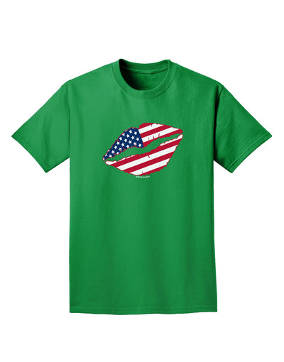 American Flag Lipstick Adult Dark T-Shirt-Mens T-Shirt-TooLoud-Kelly-Green-Small-Davson Sales