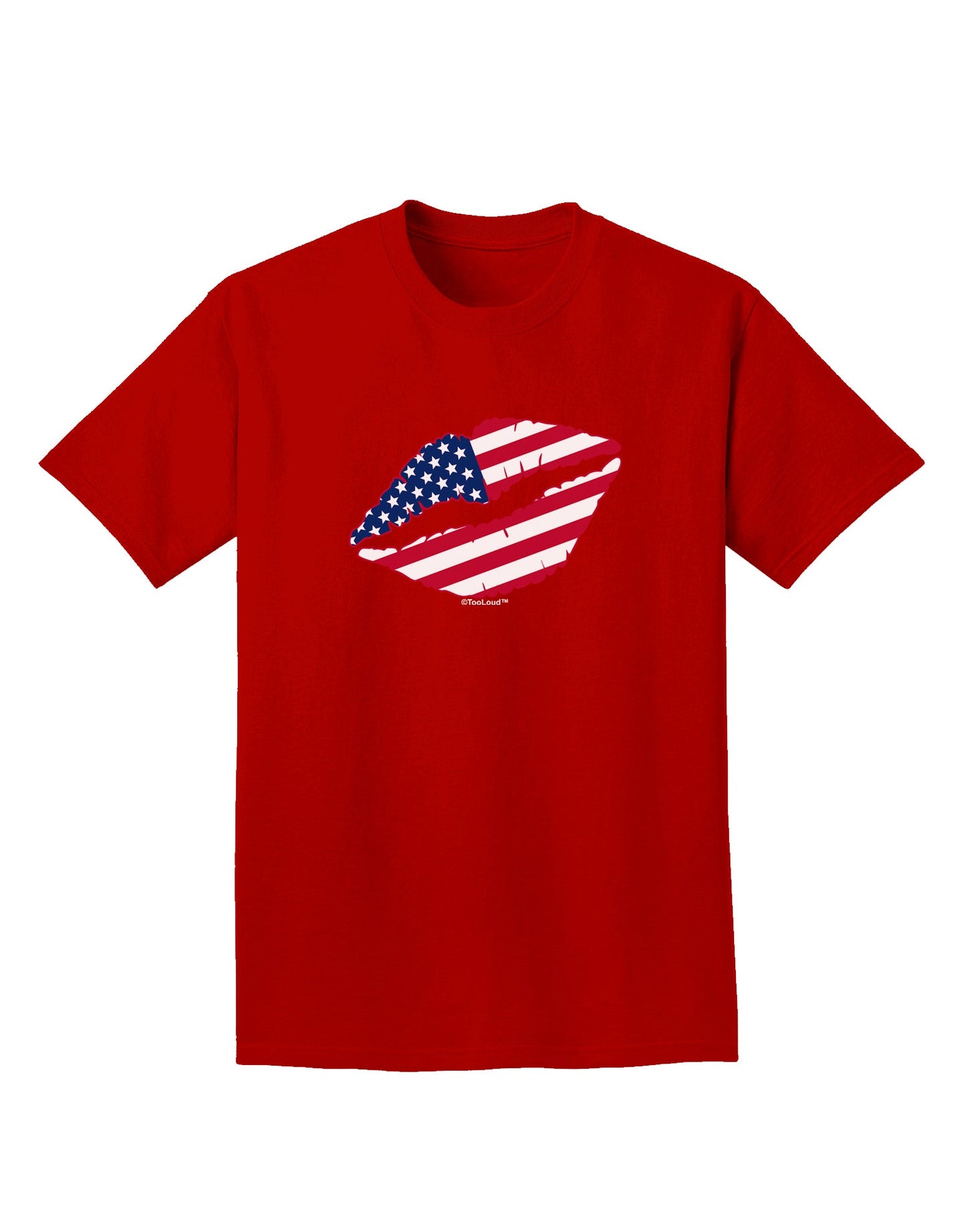 American Flag Lipstick Adult Dark T-Shirt-Mens T-Shirt-TooLoud-Red-Small-Davson Sales